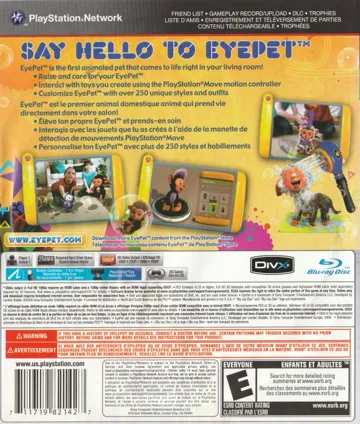 EyePet (USA) (Theme) box cover back